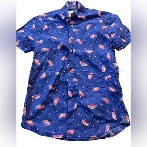 International Report Blue Watermelon Print Shirt